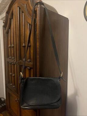 Coach Fletcher black leather bag purse 90’s